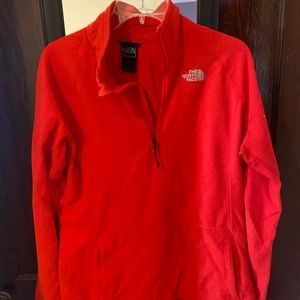 Red North Face fleece